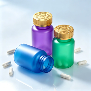150ml Frosted Plastic Pill <b>Bottle</b> Health Supplement Capsule <b>Bottle</b> Tablet Candies Calcium Tablets Packaging With CR Screw Cap - Product Image 5
