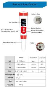 हाइड्रोपोनिक्स लैब फूड पूल के लिए 1 ph मीटर td/ep/temp उच्च परिशुद्धता बहु-पैरामीटर जल गुणवत्ता विश्लेषक - Product Image 5