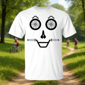 Camiseta de manga corta con cuello redondo unisex para adultos, camiseta promocional de Bike Parts Face - Product Image 3