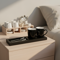Plateau de service en cuir PU avec logo personnalisé, sous-verres pour tasses à café, sous-verres pour boissons de bar, plateau pour salle de bain, fournitures hôtelières