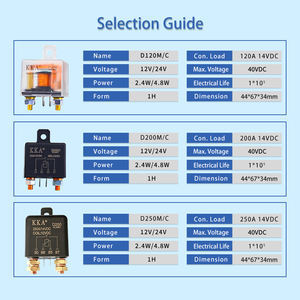 Relé de Alta Potencia de 4 Pines Serie KKA-D 120A 200A 250A 12V/24V/48V Nuevo Mini Interruptor de Relé Estándar para Corte de Batería y <span class=keywords><strong>Precalentamiento</strong></span> - Product Image 3