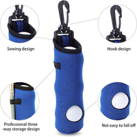 Pochette de golf portable en néoprène imperméable et durable, colorée, pour balles et tees de golf, en stock