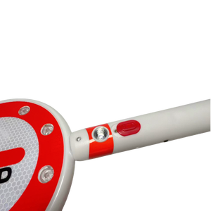 Panneau d'avertissement de circulation LED portable Stop & Go Pagaie de commande flash ronde rouge et verte rechargeable pour usage public - Product Image 6
