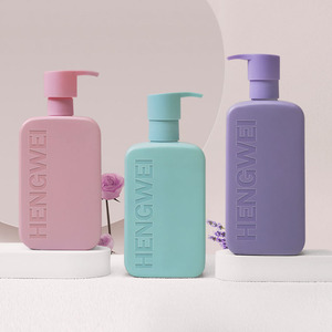 Square <strong>Shampoo</strong> <strong>Bottle</strong> 350ml 450ml HDPE PE Soft Touch UV Printing Press Pump Luxury Custom Logo Eco Friendly <strong>Refillable</strong> Cosmetic - Product Image 1