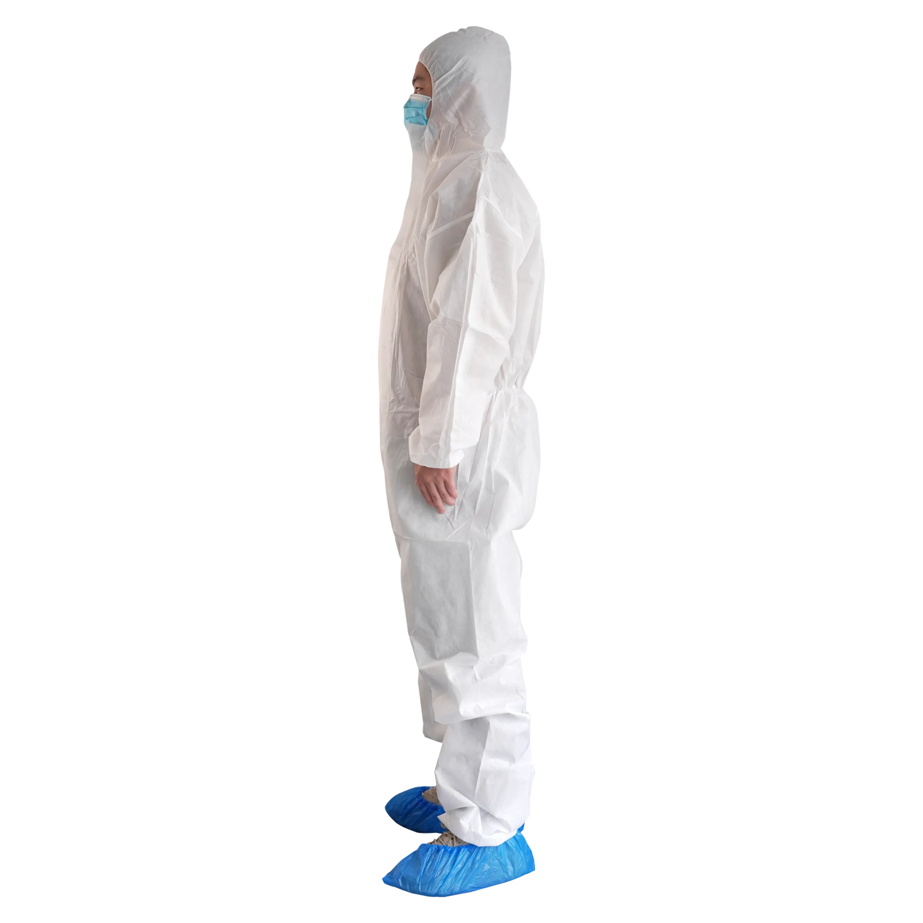 Non сплетенный SMS PP + PE одноразовая Защитная одежда водонепроницаемый комбинезон по заводской цене