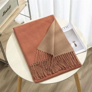 Bufanda Larga de Invierno al por Mayor con Borlas, Chal de Pashmina de Doble Cara de Color Liso, Bufandas Cálidas de Lujo de Cachemira para Mujer - Product Image 1