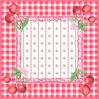 Tapis de Mahjong Cerise Rouge à Carreaux Imprimé Fruits Antidérapant en Caoutchouc pour Soirée de Mahjong Américain Décoration Maison Printemps-Été