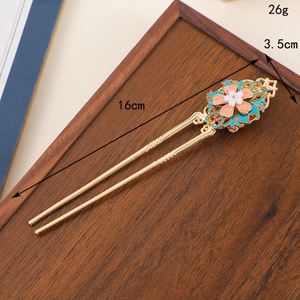 New <b>Chinese</b> Style Diamond <b>Hairpin</b> Ancient Style Blue Phoenix <b>Hairpin</b> Tassel <b>Hairpin</b> Classical Flower Rhinestone Hair Stick Claw - Product Image 4