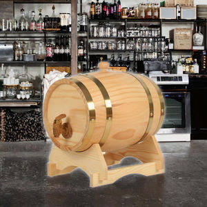 Barril de vino de madera maciza hecho a mano al por mayor, nuevo diseño, almacenamiento de whisky vintage con accesorios de bar - Product Image 3