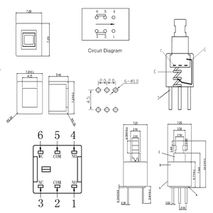 Personnalisation de prise en charge <span class=keywords><strong>d</strong></span>'achat à guichet unique 6 broches 5.8*5.8 Micro bouton-poussoir interrupteur autobloquant - Product Image 2