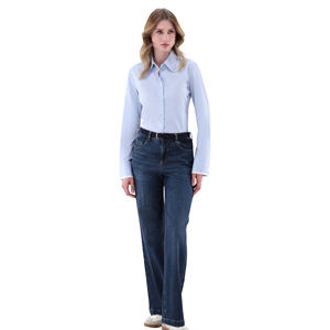 Produttore OEM Custom puro cotone manica lunga polsino francese doppio polsino a contrasto camicie da cerimonia Slim Fit da donna - Product Image 4