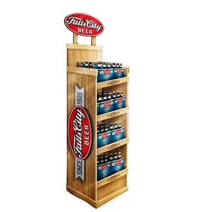 3 Seconds Catch Clients Beer Merchandising Wooden Displays Stand Beer Display Rack