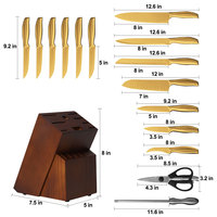 TOALLWIN lüks Cuchillos De Cocina profesyonel çelik mutfak bıçağı altın titanyum şef mutfak bıçağı seti mutfak bıçakları seti