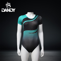 Justaucorps de gymnastique à manches courtes et à imprimé Dandy avec strass pour danser avec votre logo