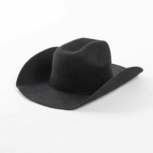Wholesale 100% Wool Felt Cowgirl Hat Women Men Wide Brim Western White Cowboy Hat - Product Image 6
