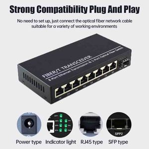 Commutateur optique Gigabit avec 1 port SFP optique 1,25 G, 8 ports GE, <span class=keywords><strong>agrégation</strong></span> de ports optiques SC RJ45, haute efficacité optique - Product Image 1
