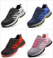 Chaussures de sécurité à bout en acier pour hommes et femmes, baskets de travail décontractées Anti-écrasement, à la mode, style industriel