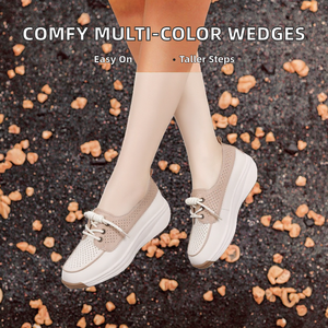 Large Size Multi-Color Women's <b>Summer</b> Wedge Heel <b>Flats</b> Comfortable Slip-On Platform Chunky Shoes Soft Not Height Increasing - Product Image 2