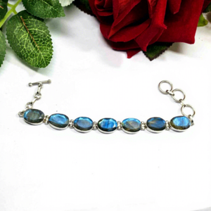 925 Sterling <b>Silver</b> Fine <b>Bangle</b> Natural Labradorite Gemstone Cut Handmade <b>Silver</b> Plated Trendy <b>Bracelet</b> Women's Valentine Gift - Product Image 1