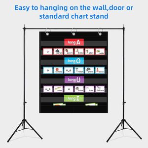 Organizador Colgante Personalizado Grande y Transparente con 7 Bolsillos y 2 Bolsillos de Almacenamiento Adicionales, Duradero, para Suministros de Oficina y Aula, Poliéster 420D - Product Image 5