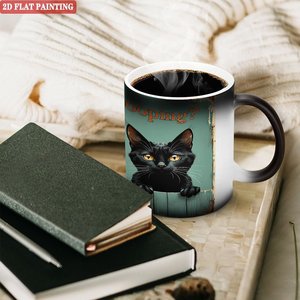 Taza Mágica Negra Esmerilada de 11 oz, Taza de Cerámica que Cambia de Color con el Calor, Tienda de Artículos Novedosos - Product Image 3