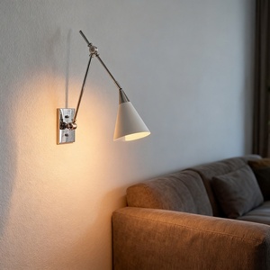 Athena Calderone Inspirierte Mid-Century Schwenkbare Wandleuchte Französisch-Amerikanischer Stil Drehbarer Langer Arm Chrom Eisen LED Wandlampe - Product Image 4