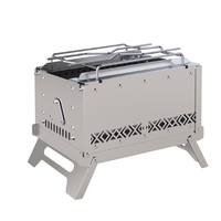 Haute efficacité fumeur grill barbecue brochettes charbon de bois bbq grill four barbecue machine charbon de bois barbecue grill
