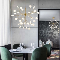Plafonnier Led suspendu en verre rappelant des lucioles, design nordique moderne, luminaire décoratif de plafond, idéal pour un hôtel