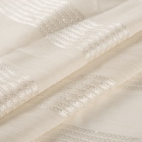 Tissu en satin de polyester jacquard rayé fil argenté B9, résistant aux plis, pour la confection de foulards, shaylas, kaftans et saris