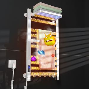 Haute qualité prix de gros étanche <span class=keywords><strong>noir</strong></span> <span class=keywords><strong>mat</strong></span> salle de bain en aluminium mural Smart Rack sèche-serviettes chauffant électrique - Product Image 4