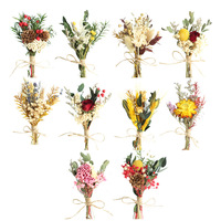 Mini fleurs séchées écologiques 2026 de 12 cm, longue durée, duveteuses, pour bricolage, roses et herbe de la pampa naturelles, cadeau de mariage
