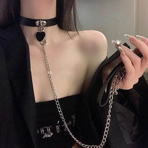 <span class=keywords><strong>Collier</strong></span> ras-du-cou en cuir style punk gothique amusant avec <span class=keywords><strong>laisse</strong></span>, <span class=keywords><strong>collier</strong></span> de soumission avec corde, accessoires de cosplay <span class=keywords><strong>pour</strong></span> femmes - Product Image 3