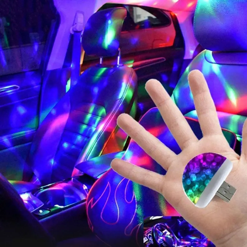 2020 Mới Nhiều Màu Sắc USB LED Xe Nội Thất Ánh Sáng Kit Bầu Không Khí Ánh Sáng Neon Đèn Đầy Màu Sắc Thú Vị Phụ Kiện Di Động