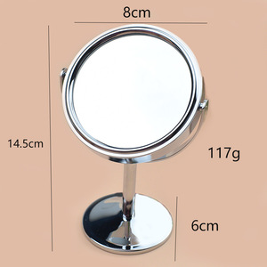 Küçük boyutlu Metal masaüstü kozmetik ayna çift taraflı dönen masa büyüteç makyaj güzellik makyaj masası aynası makyaj için - Product Image 6