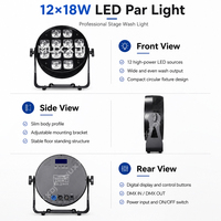 Projecteur PAR LED sans fil DMX professionnel OEM ODM sur batterie 12x18W RGBWA UV, direct usine pour la location et l'éclairage DJ d'événements