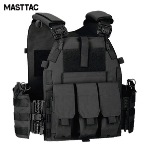 MASTTAC سترة تكتيكية مخصصة من النايلون 500D، حقيبة صدرية سوداء متعددة الوظائف للاستخدام الخارجي، معدات حماية شخصية - Product Image 1