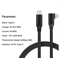 Câble d'extension USB-C vers Type-C de 20 cm à 90 degrés avec charge rapide 5A/6A pour MacBook, iPad Pro, Nintendo Switch, imprimante et plus encore