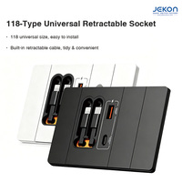 Prise murale rétractable de type 118 avec câble Lightning intégré, chargeur rapide 20W PD USB type C