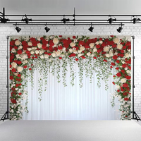 Latar Belakang Bunga Mawar Spanduk Pesta Musim Panas Dinding Bunga Dekorasi Ulang Tahun Pernikahan Latar Belakang Pernikahan Pengantin Studio Fotografi