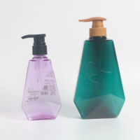 Bouteille de lavage de cheveux prismatique en PET de 300 ml et 600 ml, gel douche, bouteille de forme spéciale pour cosmétiques