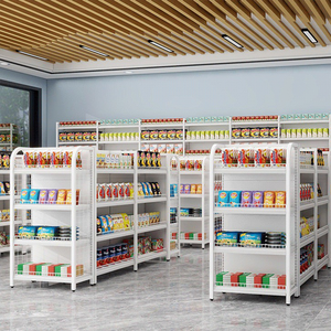 Scaffali per Gondola <span class=keywords><strong>in</strong></span> metallo nero per impieghi gravosi, alti e alti, Design quadrangolare per supermercati, vino/negozio di alimentari, vistosi - Product Image 5