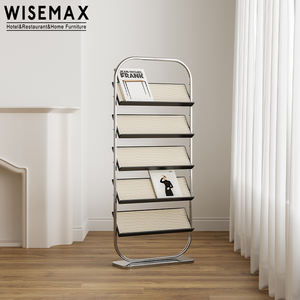 WISEMAX-Muebles clásicos para el hogar, estantería de metal de ratán y madera de estilo Bauhaus creativo y moderno, para sala de estudio - Product Image 4