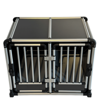 Cage pour chien Cages en aluminium de haute qualité portable dans le transport en voiture Caisses solides sécurisées Assemblage facile Boîtier respirant voyage durable