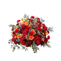 Colonnes de cristal de rose de mariage en soie faites à la main modernes, centre de table de haute qualité, arrangement floral de table, 60x40x60cm