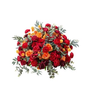 Colonnes de cristal de rose de mariage en soie faites à la main modernes, centre de table de haute qualité, arrangement floral de table, 60x40x60cm - Product Image 6