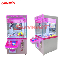 Machine de jeu d'arcade à grue à pinces, personnalisée, commerciale, à monnayeur, avec lumières clignotantes, pour la distribution de peluches, en métal trempé