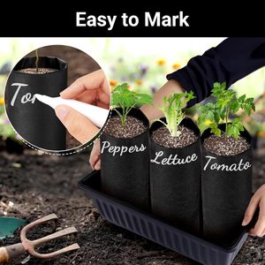 Fabric Grow <b>Bags</b> 7x13.8 Inches Breathable Black Seed Starter Plant Grow <b>Bags</b> Seedling Pots Nursery Pots Plants 50pcs <b>Garden</b> - Product Image 6