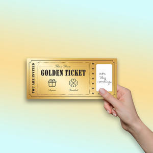 สติกเกอร์บัตรตั๋วแบบขูดสีทองแบบกำหนดเองได้สีทองทองหรูหราแบบออกแบบได้เอง - Product Image 1