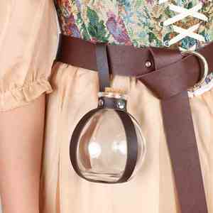 Halloween Cosplay Accessory Dark Magic <b>Cork</b> Potion <b>Bottle</b> Toy Spherical Glass <b>Bottle</b> with Leather Belt for Drinkware Decorations - Product Image 4