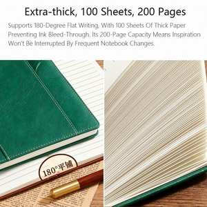 Office Notebook with Leather A5 Sized Meeting <b>Notes</b> <b>Book</b> Customizable Business Advertising Journal Personalized Diary <b>Book</b> - Product Image 4